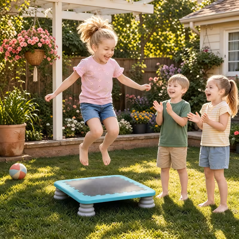 Mini Trampoline Bouncing Board with Removable Foot Pads